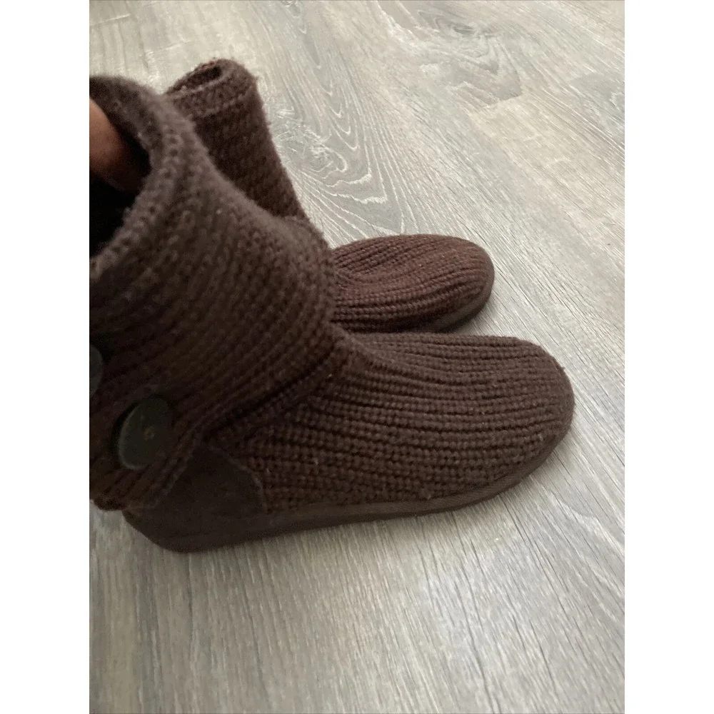 UGG Australia 5649 Women's Brown Woven Textile Fold Down Sweater Boots US Size 4